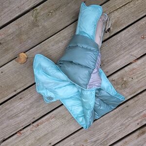 Stio Aqua and Gray Puffer Scarf